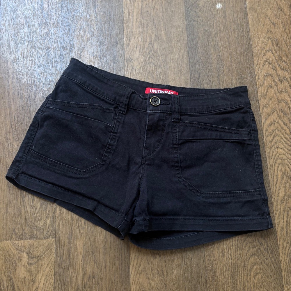 Vintage Y2K Baby Doll Glam Style Union Bay Black Fatigue Cotton Blend Shorts